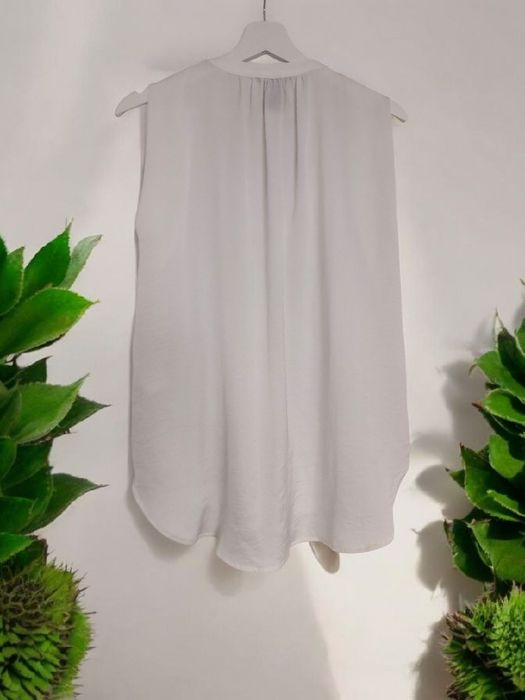 Biała długa koszula bez rękawów H&M delikatna przewiewna modna casual
