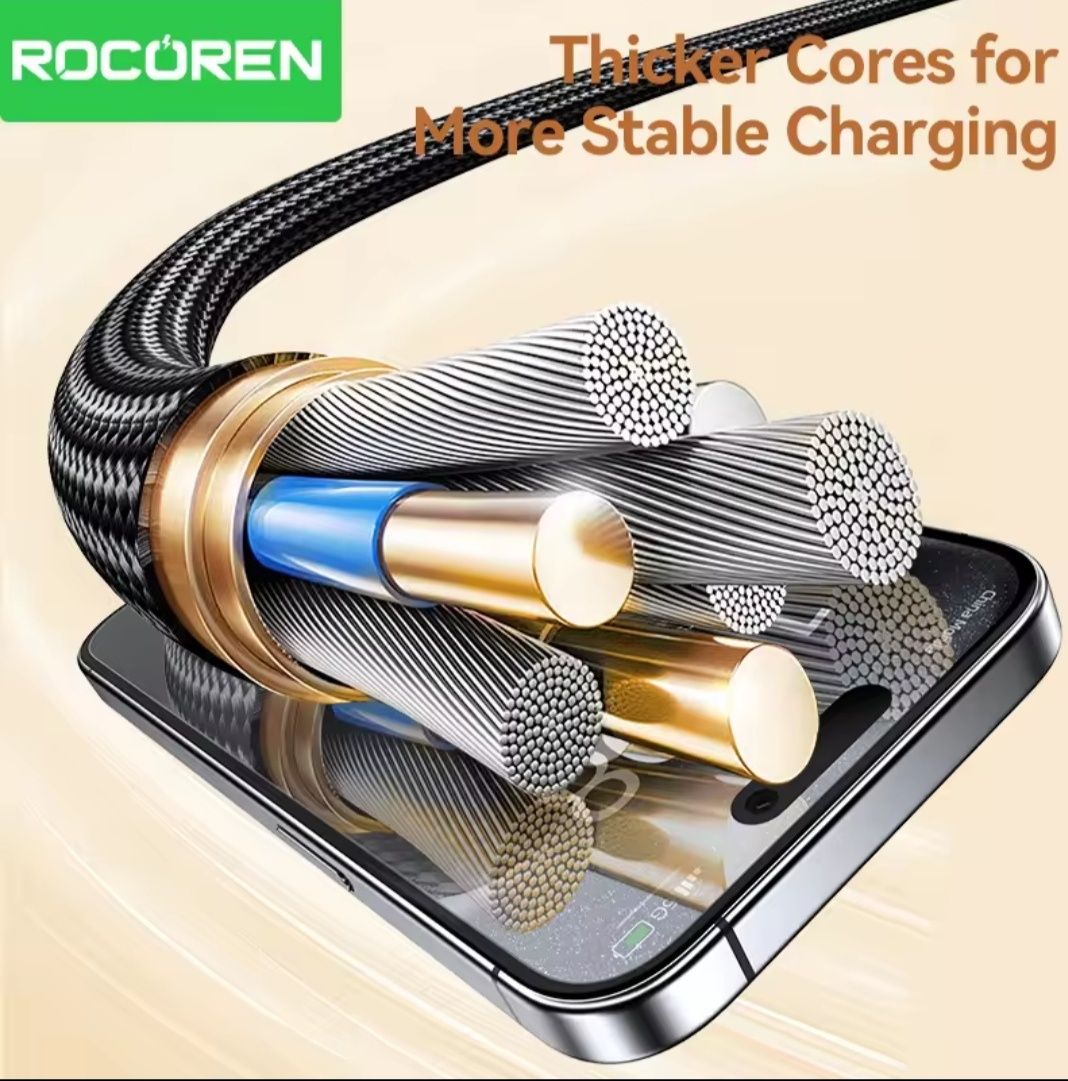 Кабель швидкої зарядки Rocoren Type-C to Type-C 100W 2м