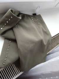 Spódnica mini h&m 36 S khaki zielona dżety