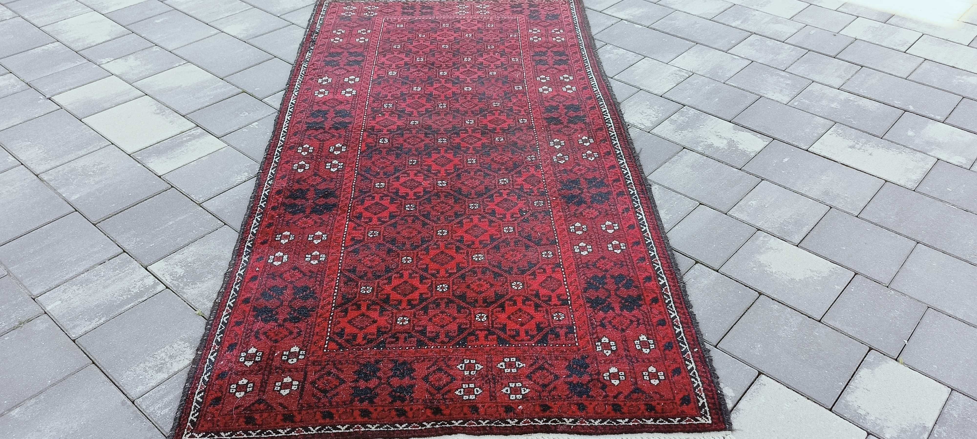 Belauta ręcznie tkany dywan wełniany perski 194 x 90 cm wełna
