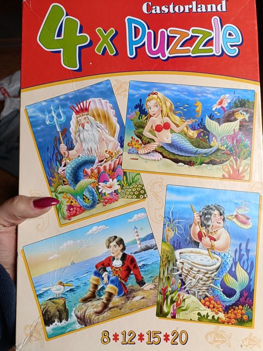 Puzzle castorland 4w1 od 3 latek syrenka Arielka