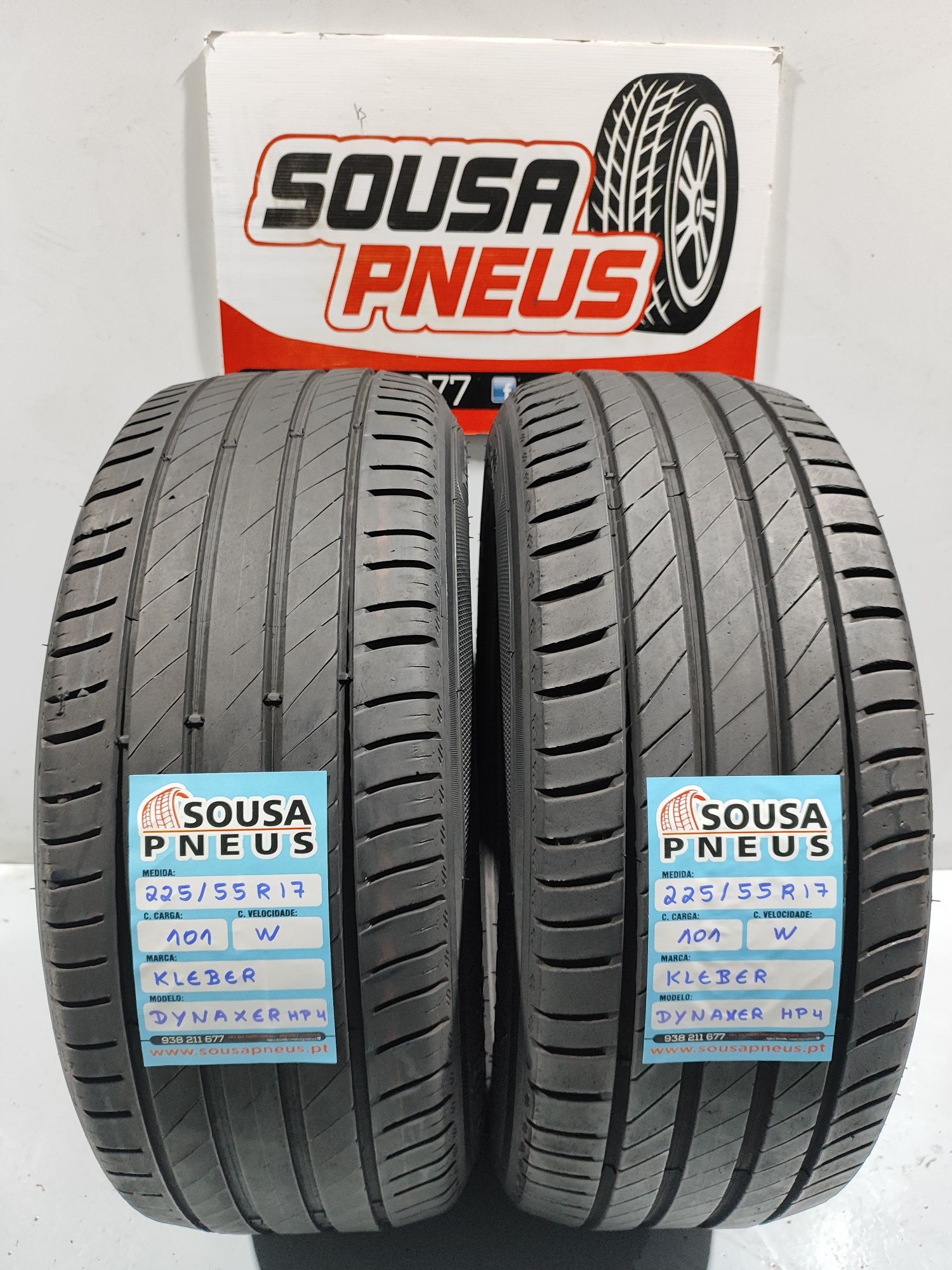 2 pneus semi novos 225-55R17 Kleber - Oferta dos Portes