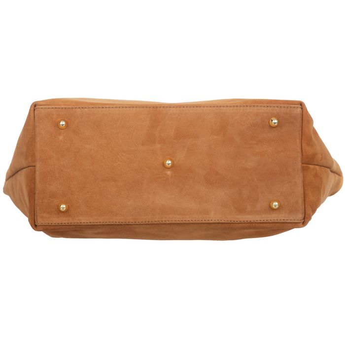 VEZZE torebka damska zamszowa shopper z długimi rączkami V498 czerwona