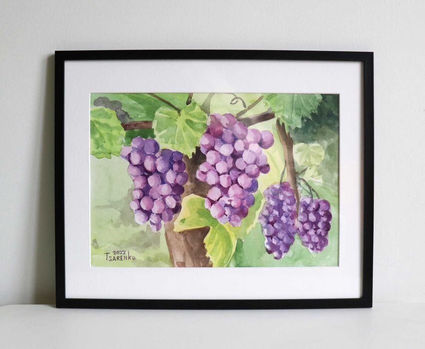 Obraz akwarela Winogrona Denys Tsarenko Oryginał