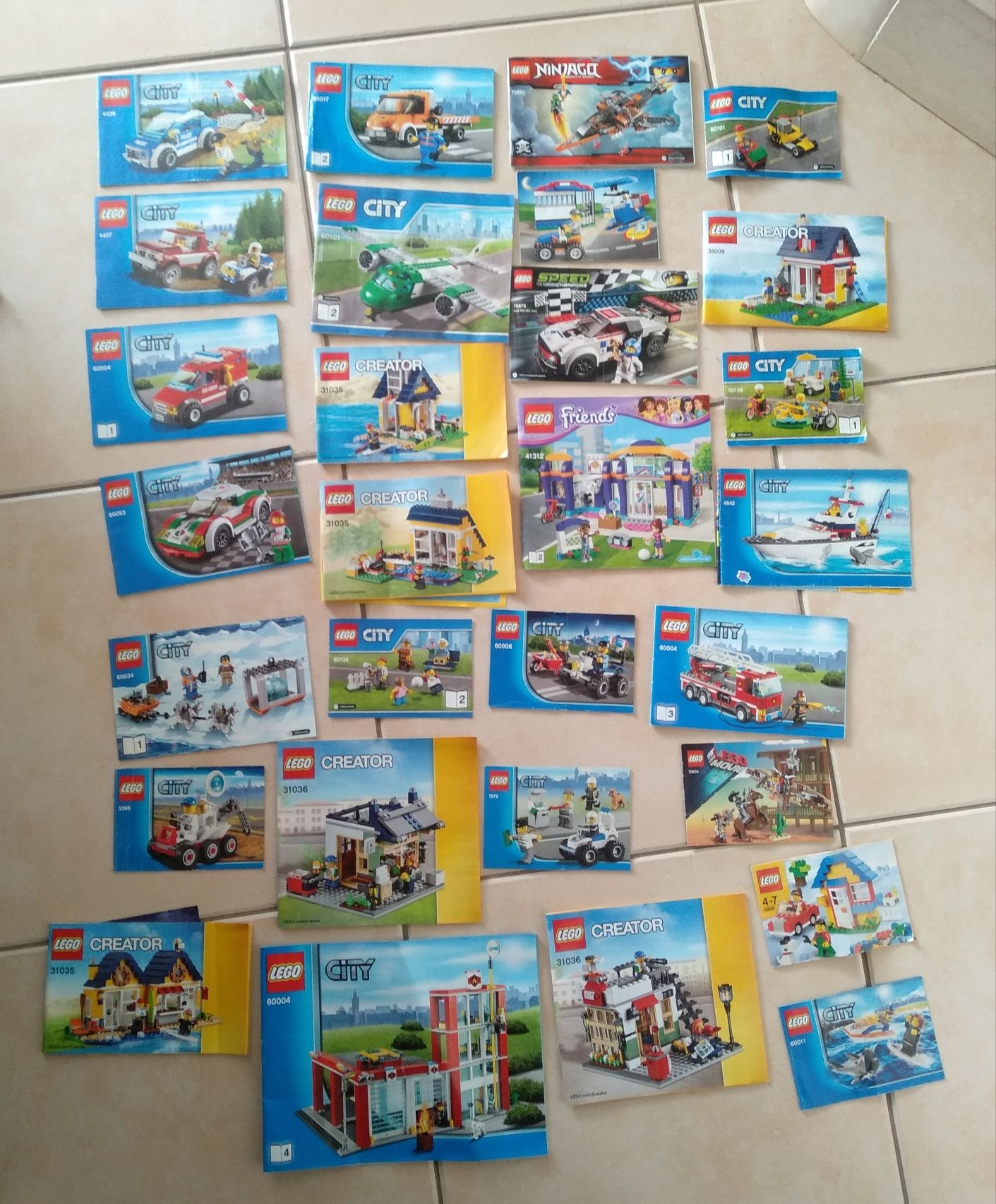 Folhetos de instruções da Lego