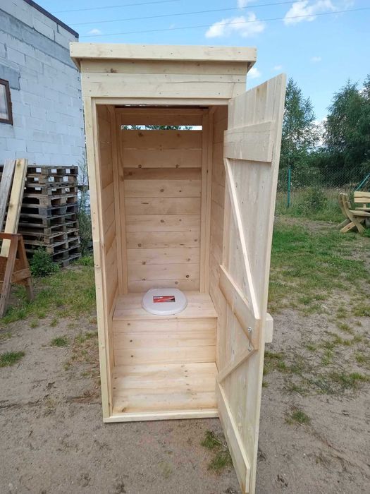 Wychodek na budowę działkę toaleta drewniana WC szelet sławojka