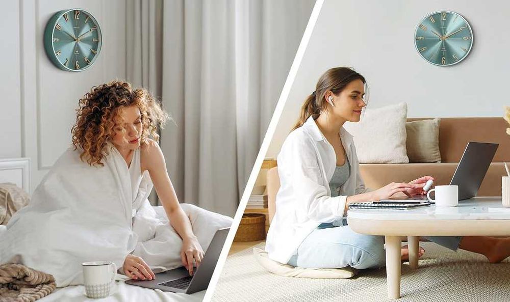 Zegar  ścienny Radiowy Kolor Turkusowy Nr.992