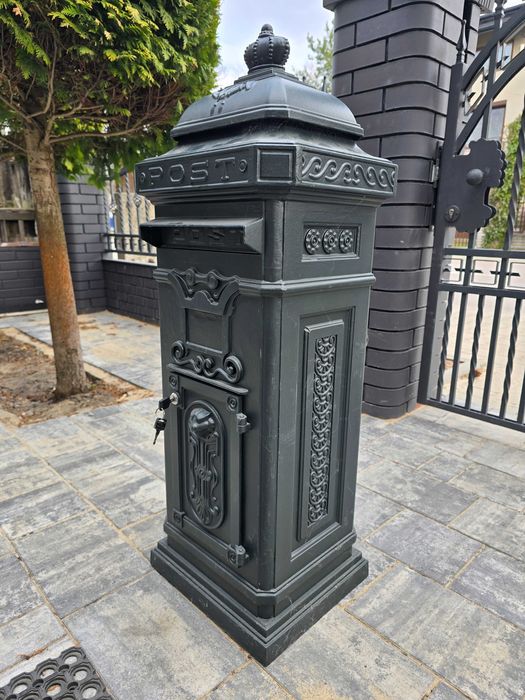 Skrzynka na listy w stylu vintage, aluminiowa, dwustronna