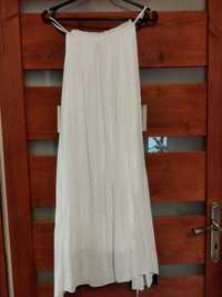 Biała lekka sukienka przed kolana/ ciążowa