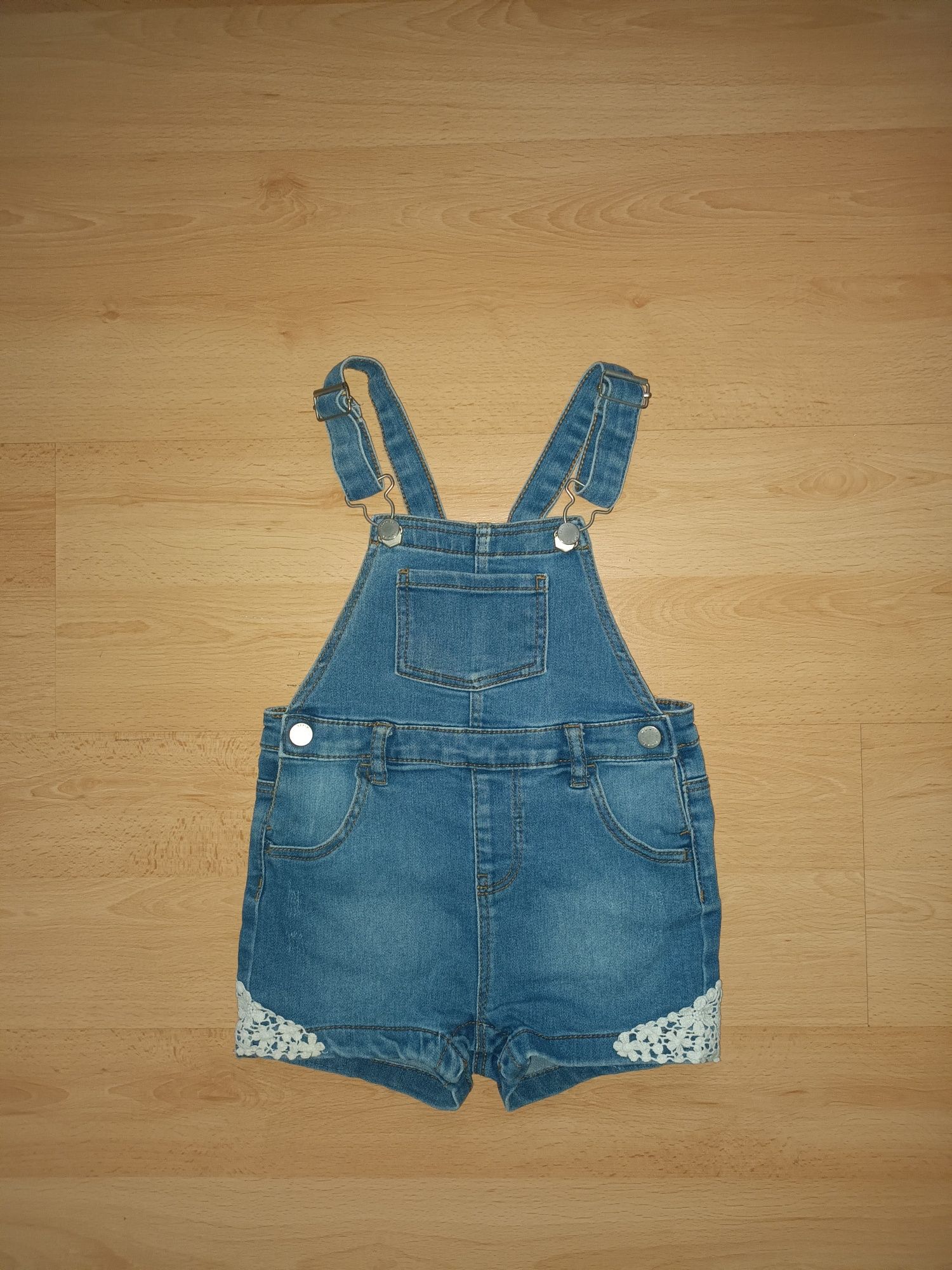Primark ogrodniczki 98 granatowe koronka