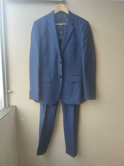 H&M Garnitur męski skinny, marynarka i spodnie rozmiar S/M r 34 granat