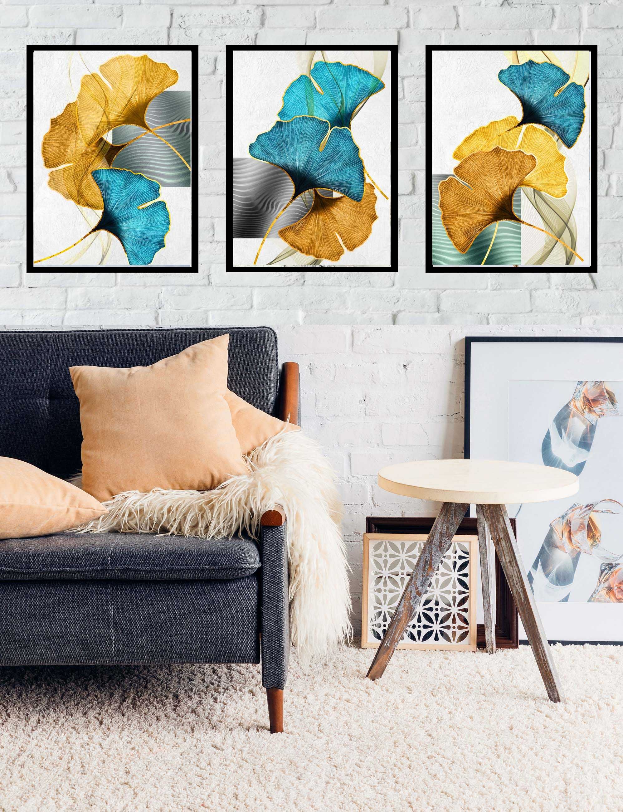 50x40 obrazy w ramie plakaty ramka GINKGO ABSTRAKCJA SALON NATURA BOHO
