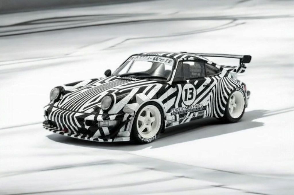 Porsche 911 (964) RWB Rauh-Welt The Zebra 2022 White/black Solido 1:18