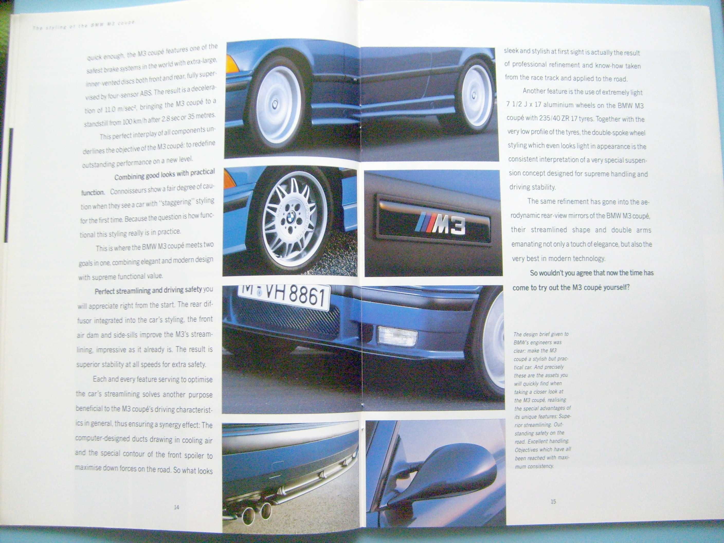 BMW M-Models 1993 / M3 E36 + M5 E34 / prospekt 46 str., stan BDB (2nd)