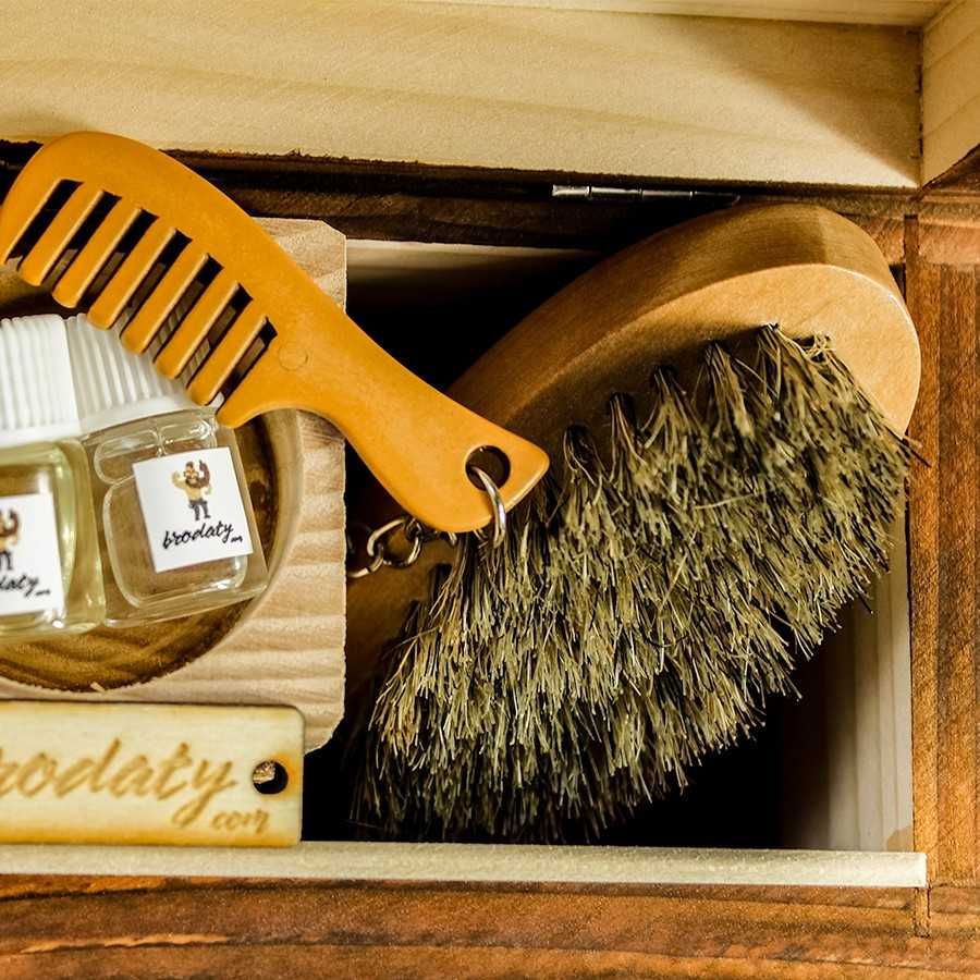Zestaw do brody "Brodaty II" NOWY olejek szczotka brelok dla brodacza