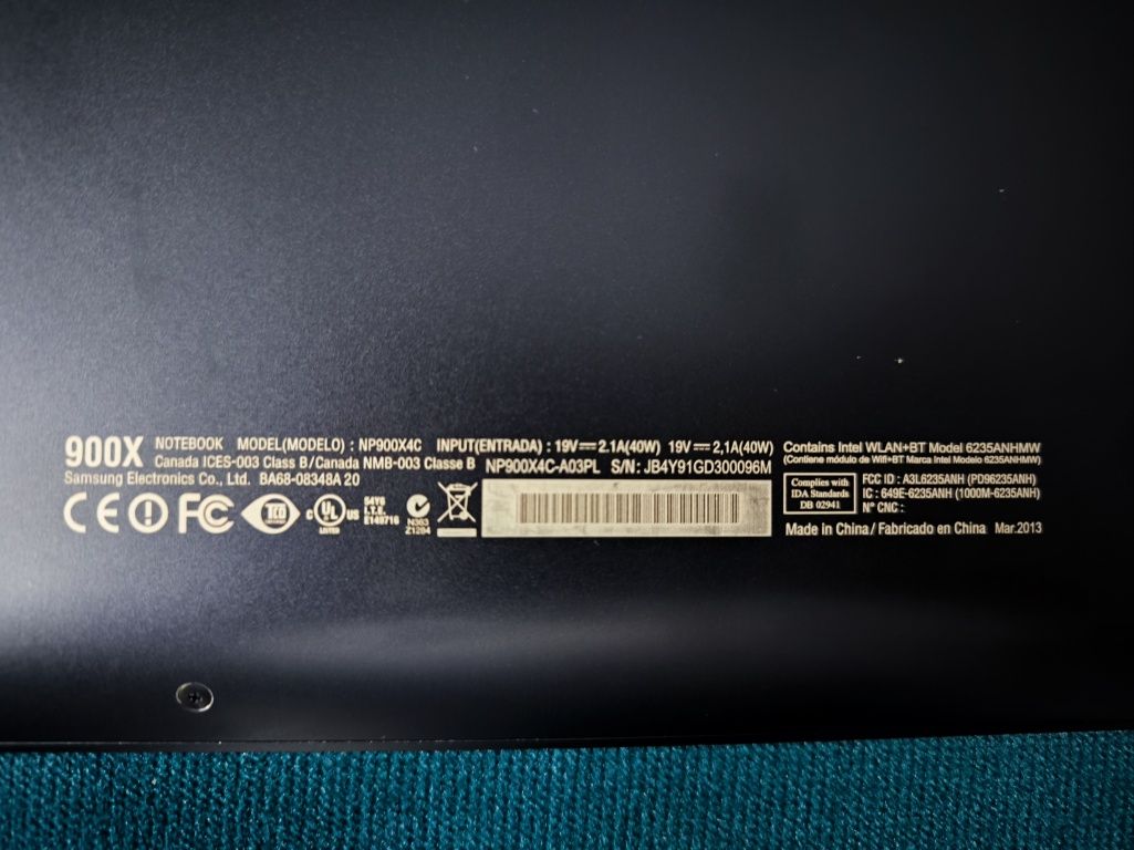 Notebook Samsung NP900X4C-A03PL i7  8GB Ram 256 GB SSD