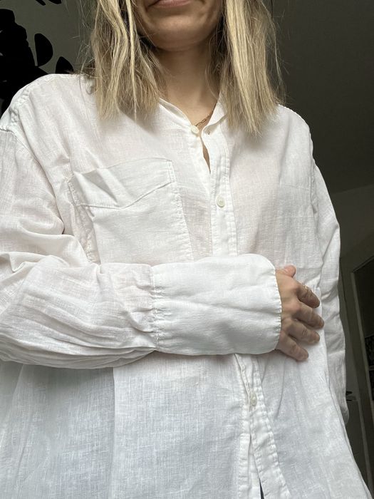Lniana biala koszula H&m xs/S oversize