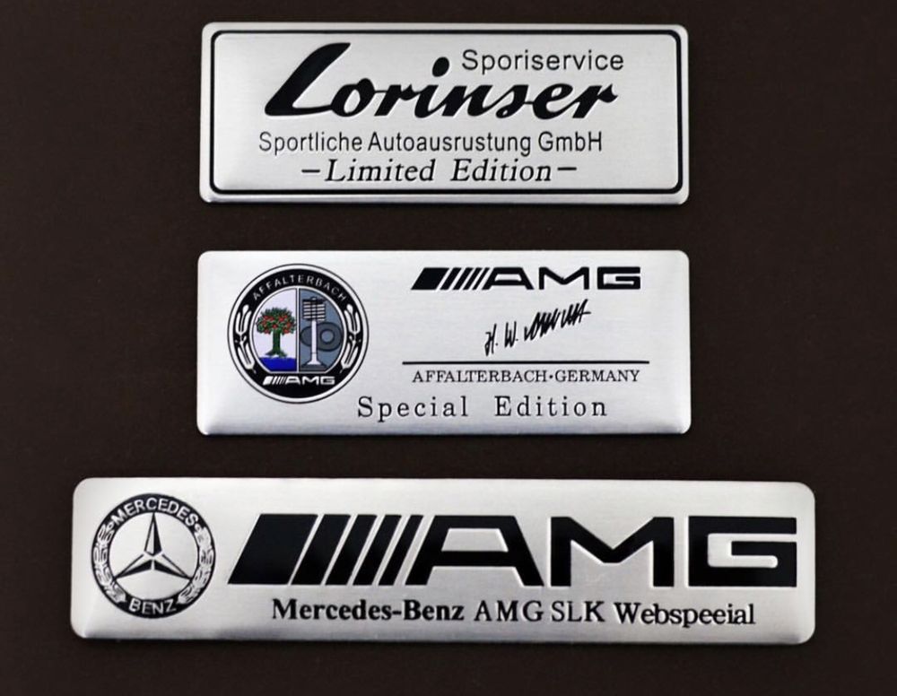 Металічні шильдики емблеми наклейки Mercedes AMG Brabus Lorinser