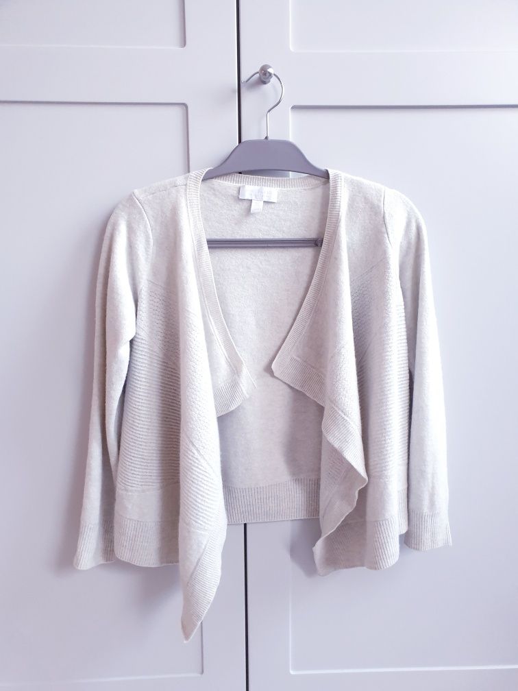 Wełniany sweter narzutka 36 wełna merino  White Label