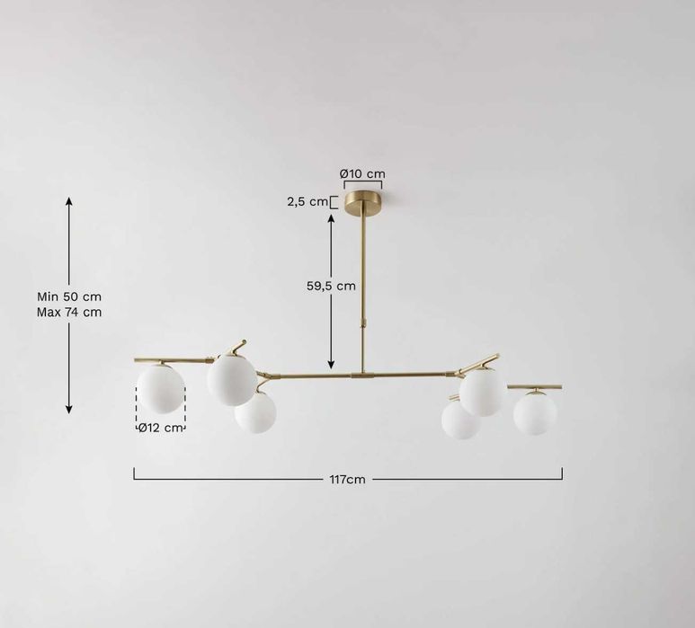 Candeeiro de teto com 6 bolas de vidro NOVO Sklum