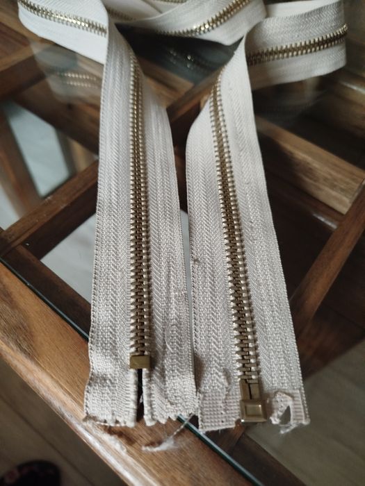 Zamki metalowe do kurtki długie 95+84 cm