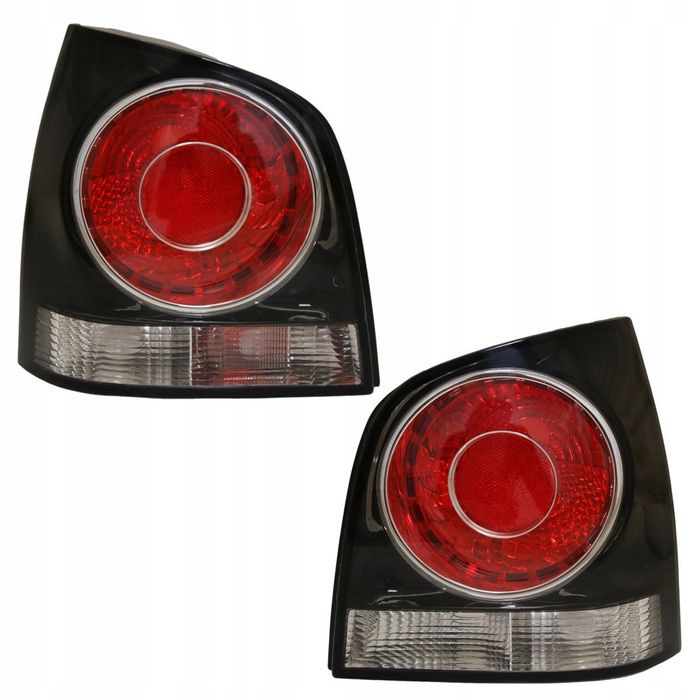 lampy tyl ne kpl czarne black tuning gti look vw polo iv 4 9n3 6q lift 2005