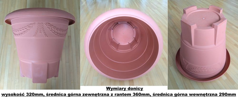 Duża donica i skrzynka z podstawką ogrodowa balkonowa całość za 35 zł