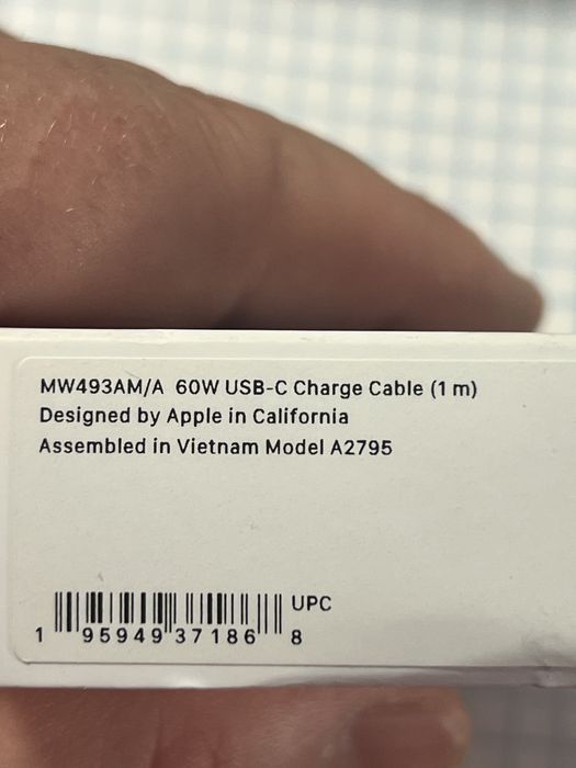Оригінальний USB-C 60W Charge Cable 1m A2795 MW493AM/A