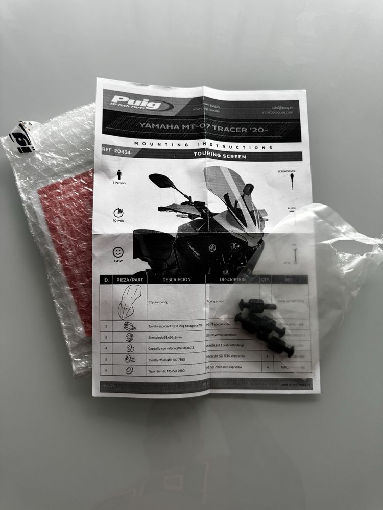 Vidro para mota tracer 7
