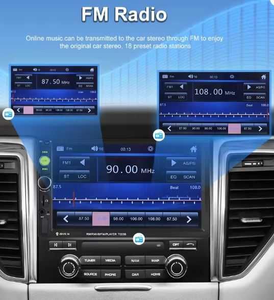 Samochodowy Radio uniwersalne MP5 7"ekran dotykowy Bluetooth USB