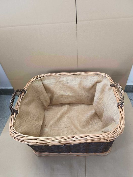 Dehner Kosz wiklinowy z jutą, ok. 60 x 47 x 40 cm wiklina NOWE