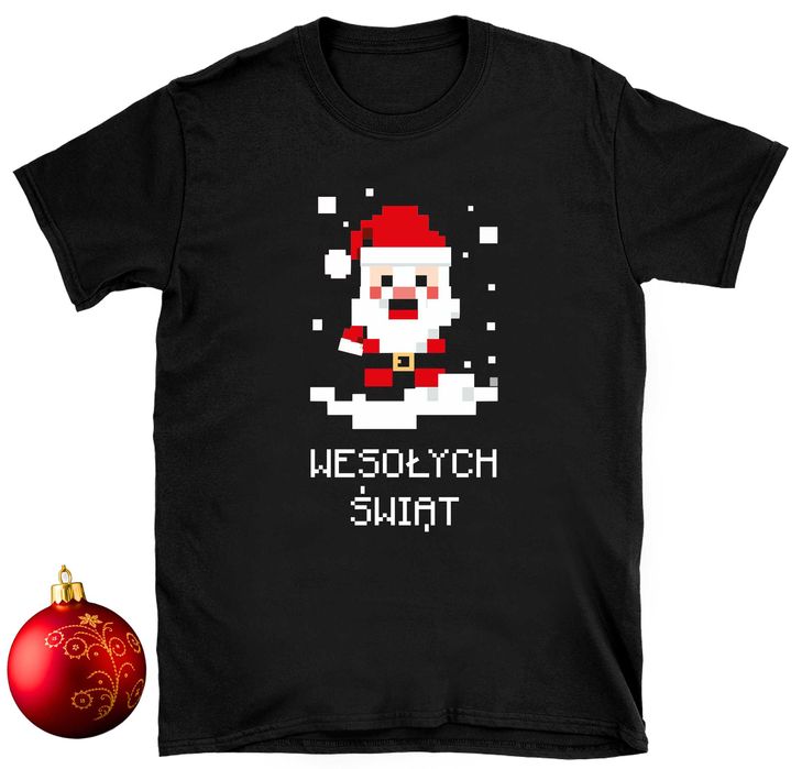 koszulka świąteczna Mikołaj styl gra Minecraft rozm. od 6 lat do 3XL