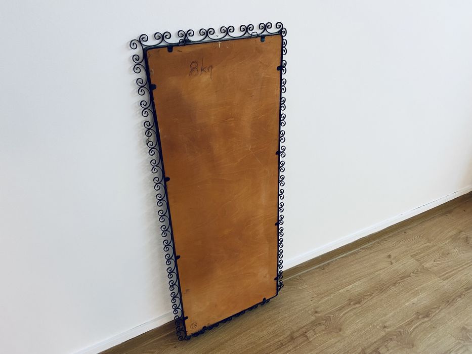Lustro RAMA metalowa vintage PRL 117 x 50 cm czarna loft