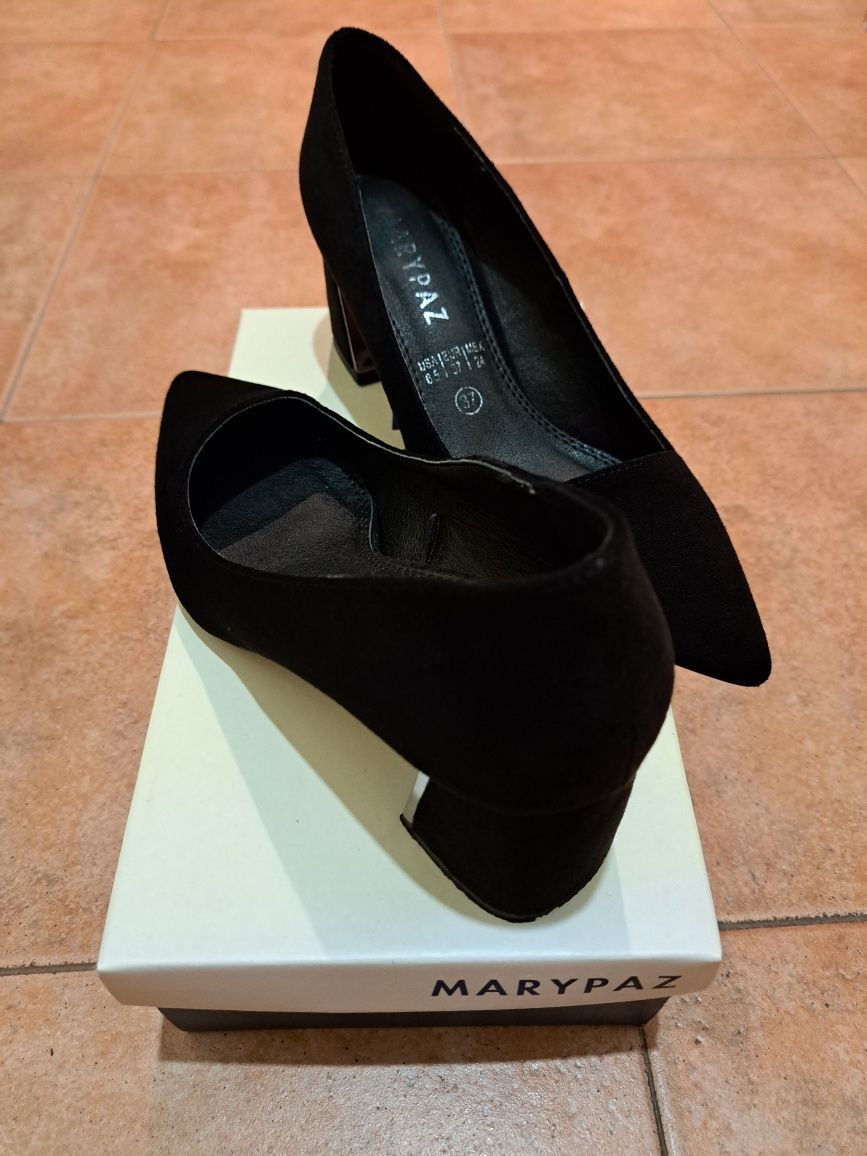 Sapatos de salto camurça preto MARYPAZ