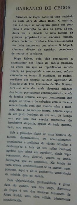 Barranco de Cegos de Alves Redol - 1ª Edição 1961