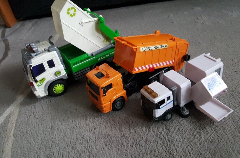 Auta, śmieciarki duże 3 szt.