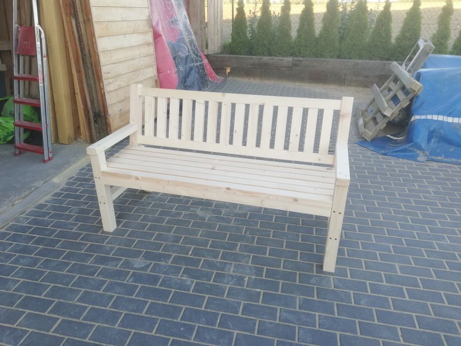 Ławka, meble ogrodowe, do ogrodu, stół, drewno