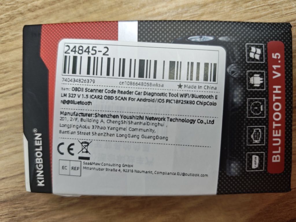 Автосканер ELM327 OBD-2 Bluetooth марки KINGBOLEN