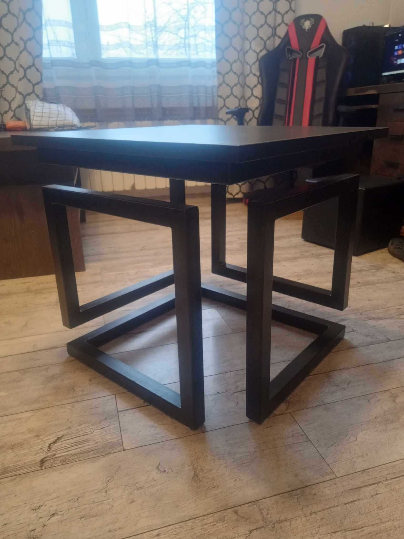 Stolik Kawowy 68x68 Czarny Profil 40x40