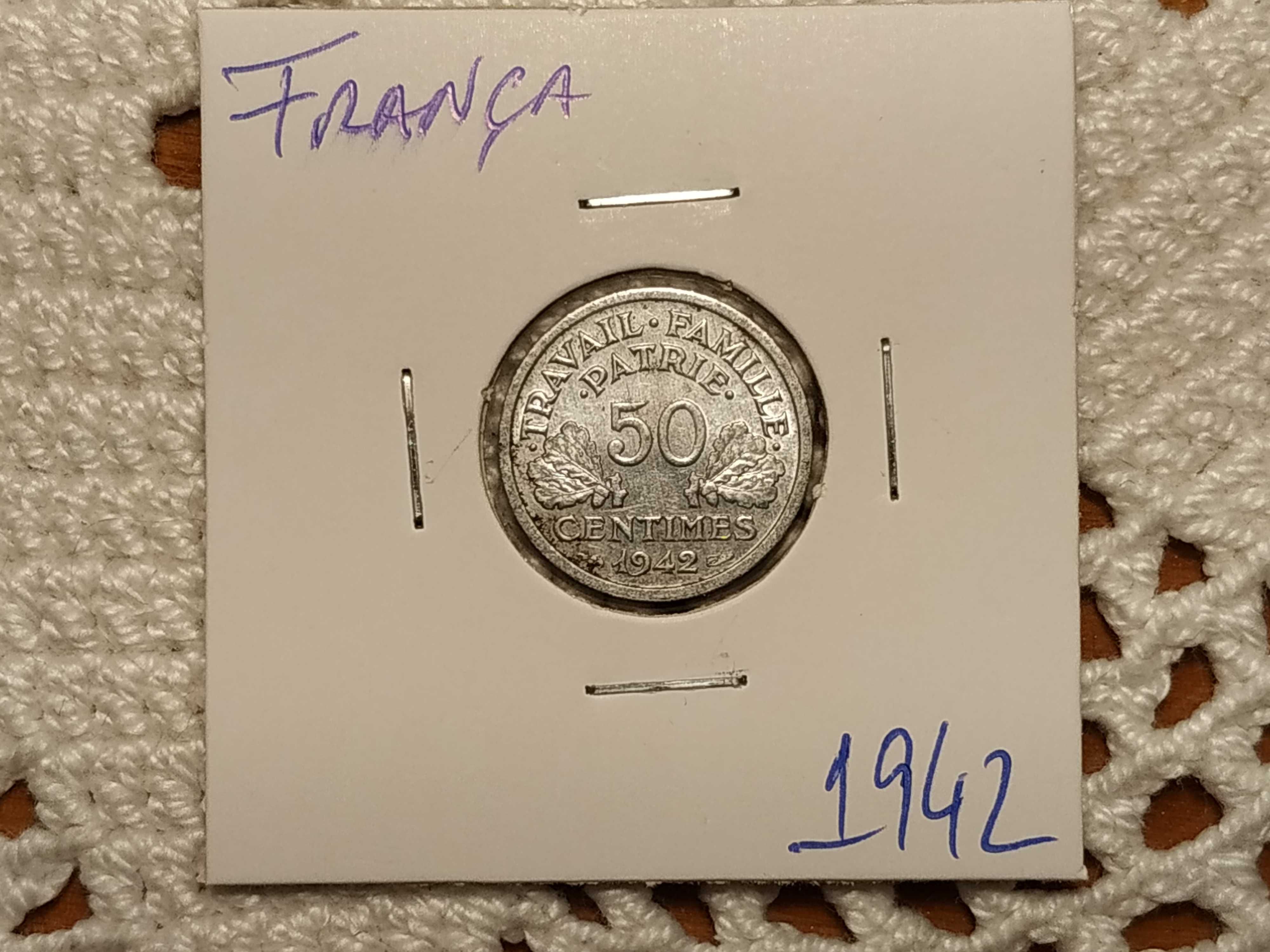 França - moeda de 50 cêntimos de 1942