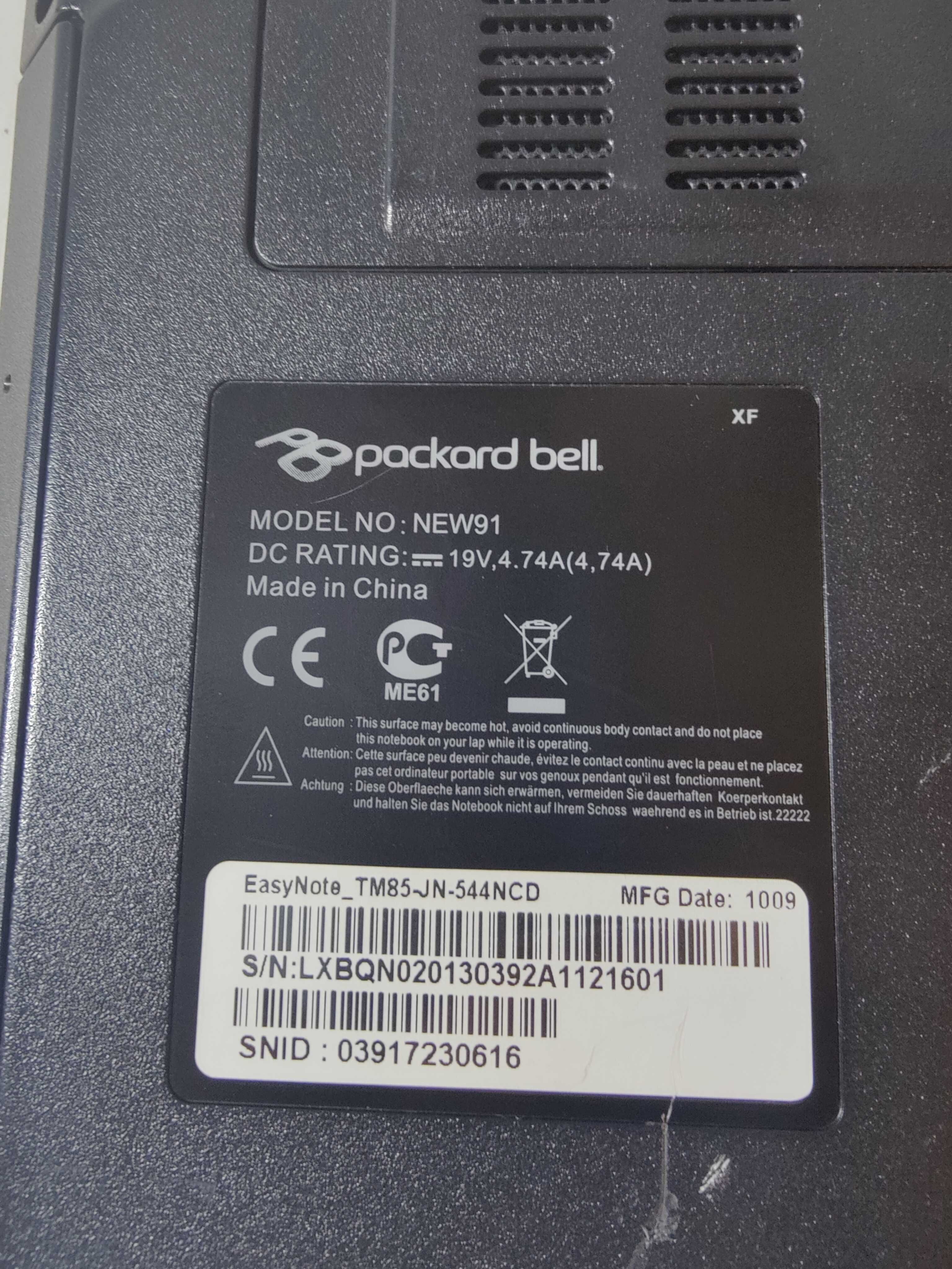 Packard bell tm з зарядкою