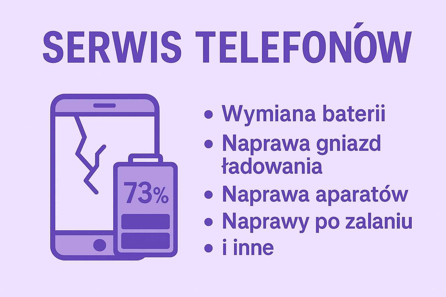 Wymiana wyświetlaczy, baterii, naprawa telefonów – szybki serwis!