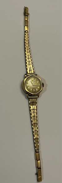 Zegarek damski cylindrowy 10 microns złota Perełka