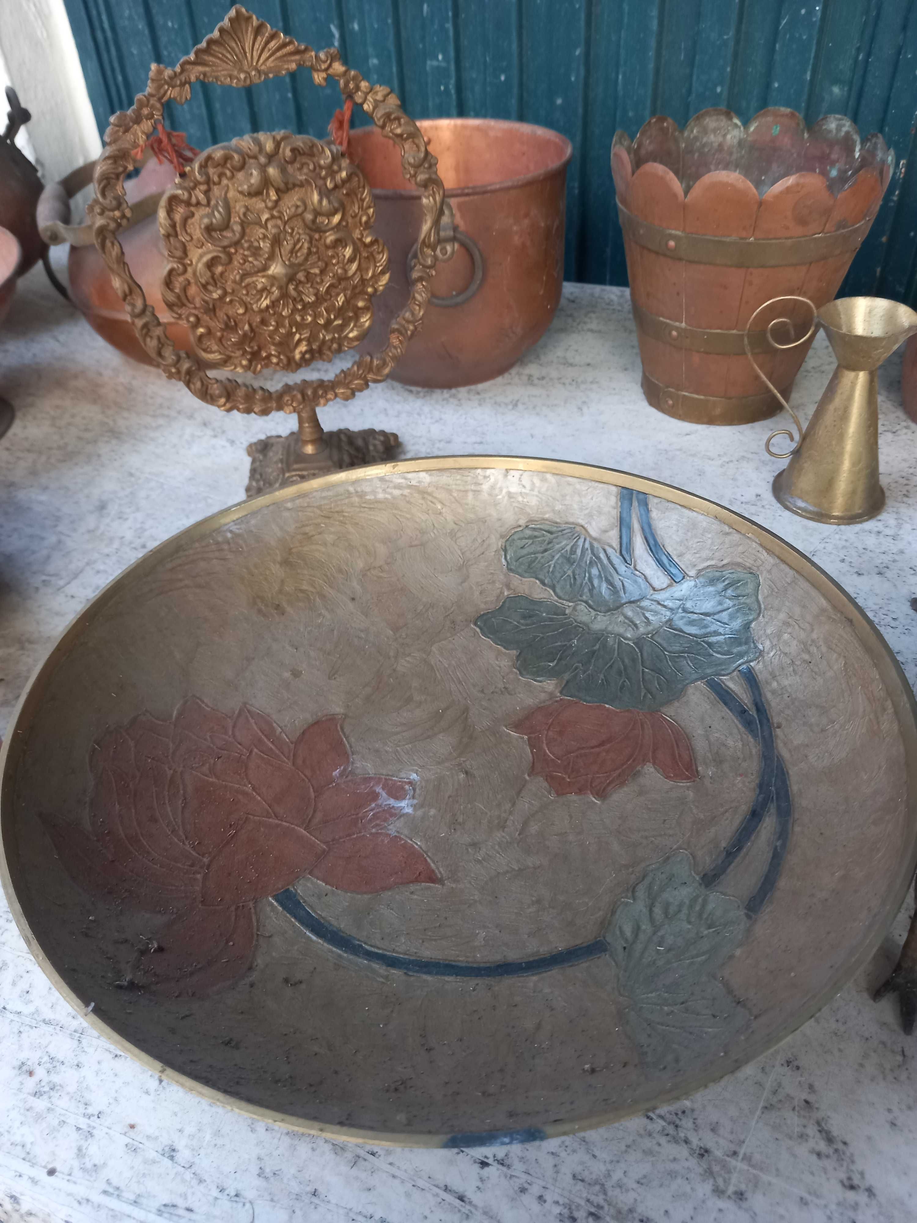 Conjunto peças antigas em cobre