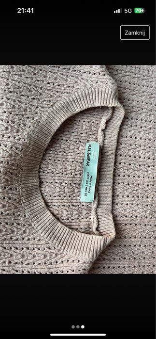 Cienki sweterek różowy na długi rękaw