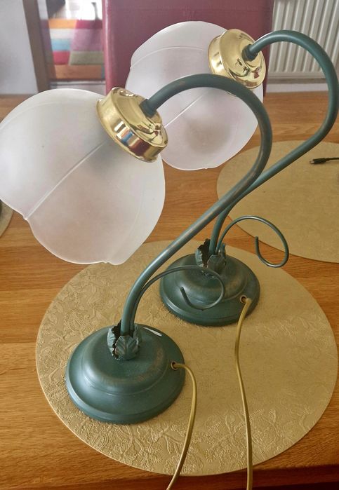 Wyjątkowy Komplet Lampek Nocnych w Stylu Art Nouveau - Kwiatowy Design