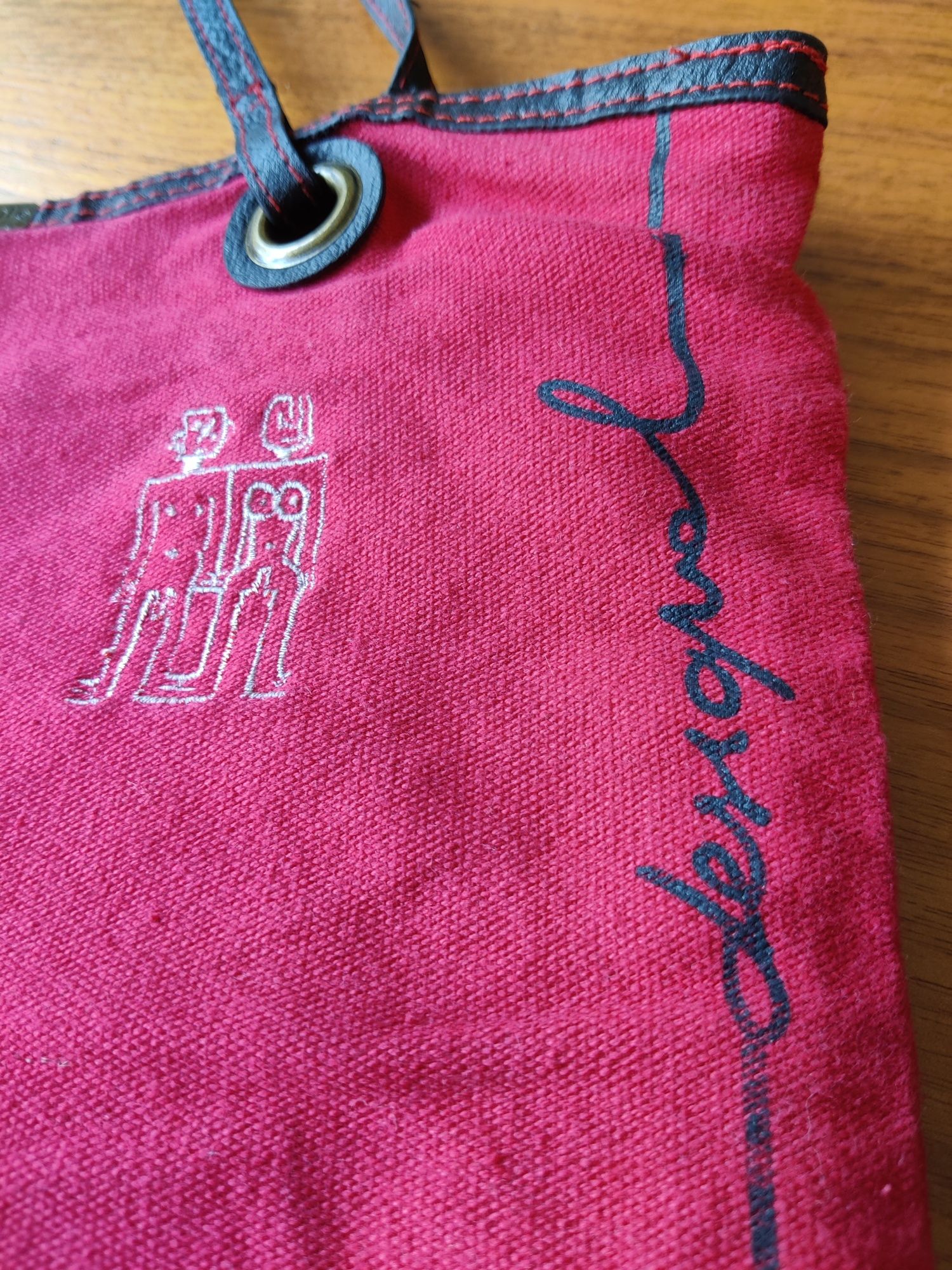 Saco vermelho, mala, de algodão, Desigual
