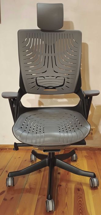 Fotel obrotowy Unique WAU 2 (szaro-czarny, elastomer)