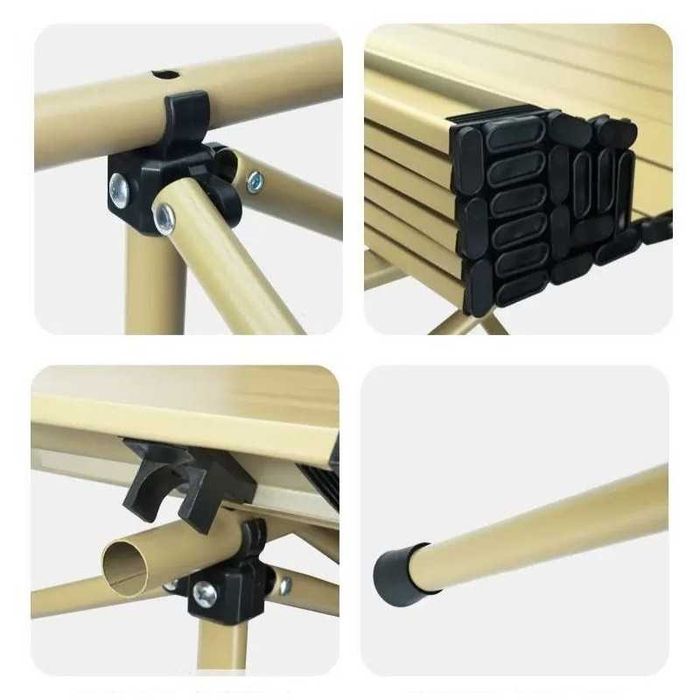 Składany stół cateringowy turystyczny piknikowy 95 x 56 cmbeżowy SC09K