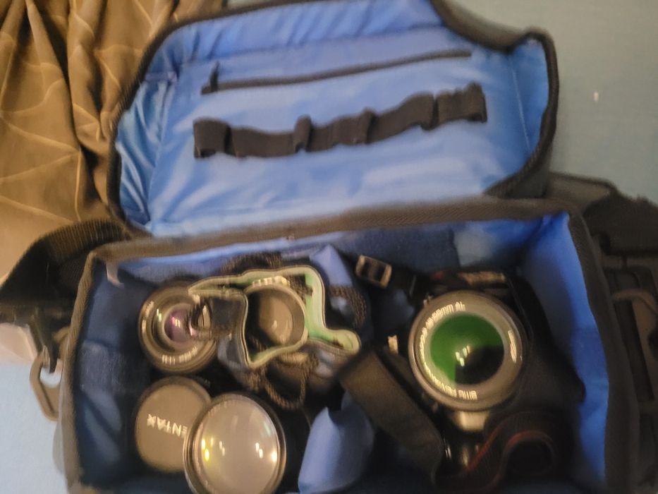 Pentax k-x duży zestaw + 5 obirktywów + torba